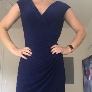 Ralph Lauren Dark Blue Faux Wrap Dress Size 4